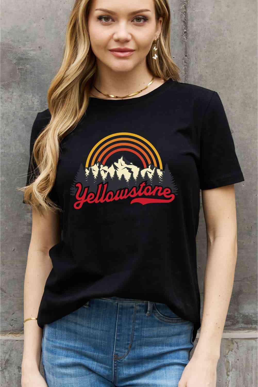 Simply Love Full Size YELLOWSTONE Graphic Cotton Tee - Rose Gold Co. Shop