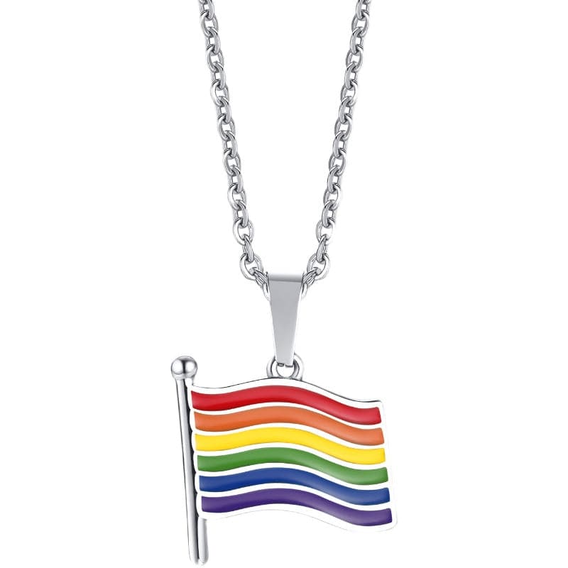 LGBTQ Rainbow Pride Flag Necklace - Rose Gold Co. Shop