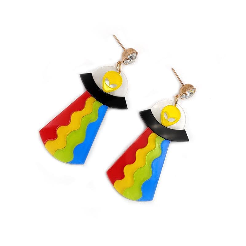 Rainbow Alien Dangle Earrings - Rose Gold Co. Shop