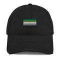 Aromantic flag dad hat, front — Rose Gold Co