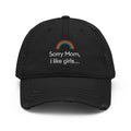 Sorry Mom I Like Girls embroidered hat, front — Rose Gold Co