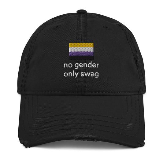 Non-Binary Flag No Gender Only Swag Hat - Rose Gold Co. Shop