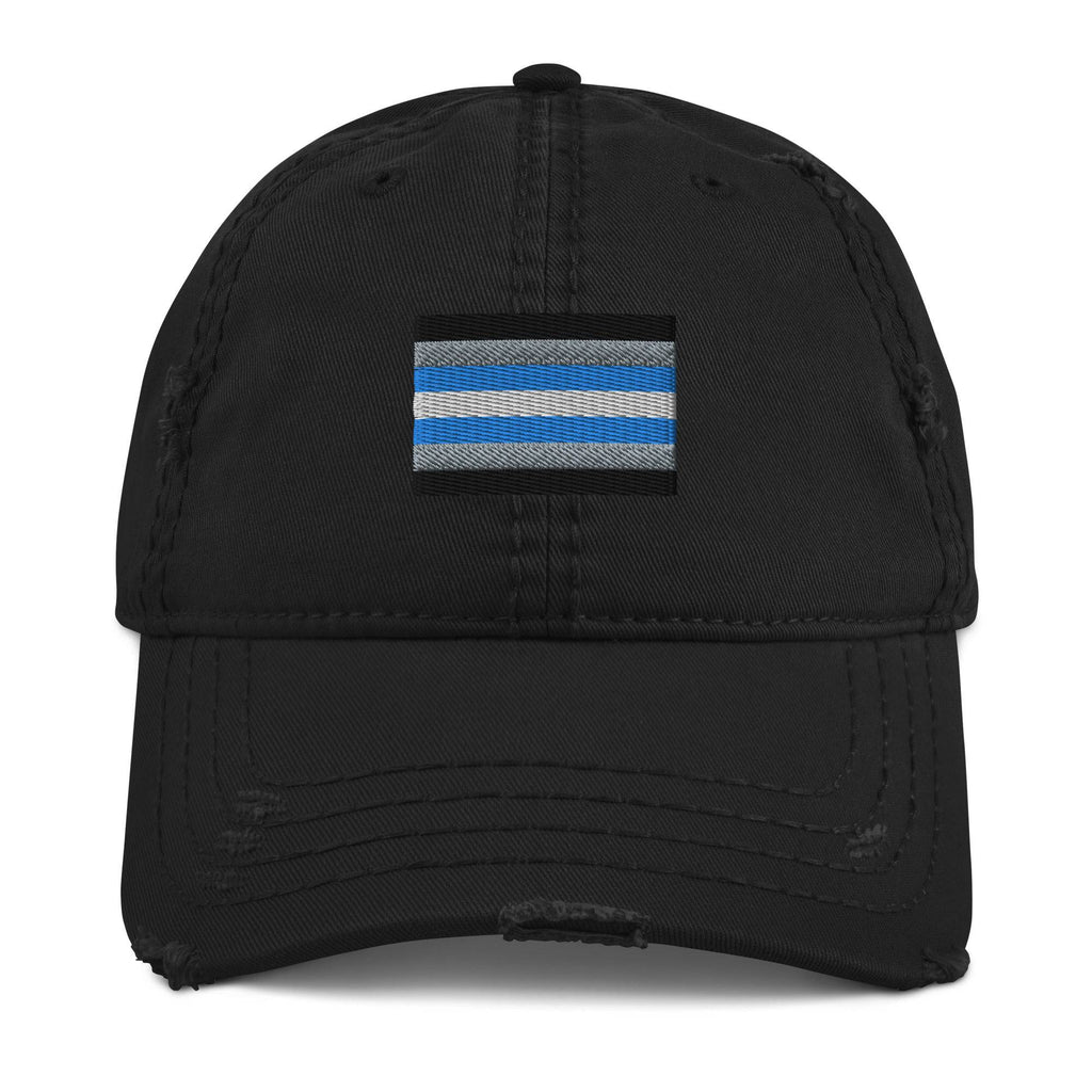 Demiboy pride flag dad hat, front — Rose Gold Co