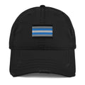 Demiboy pride flag dad hat, front — Rose Gold Co