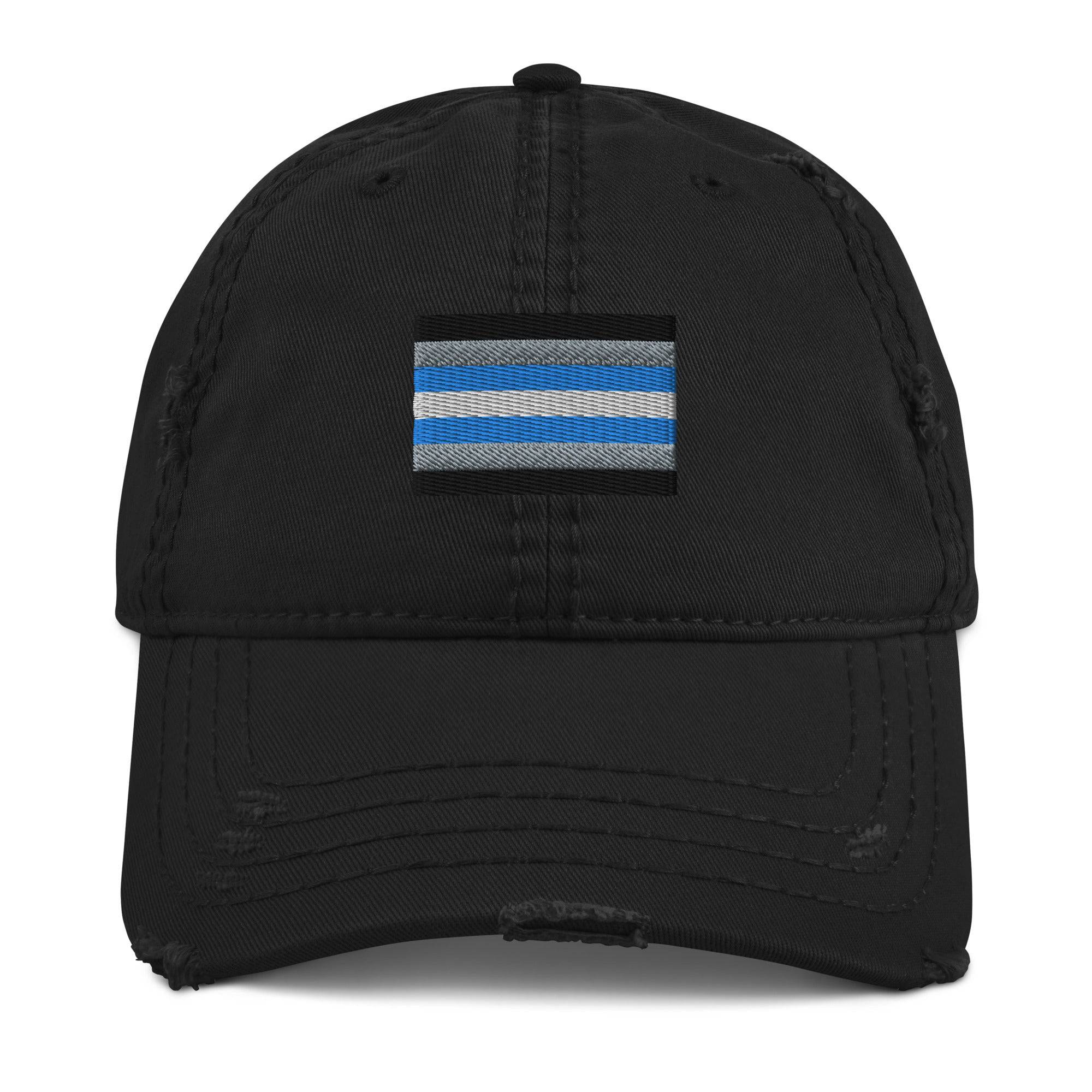 Demiboy pride flag dad hat, front — Rose Gold Co