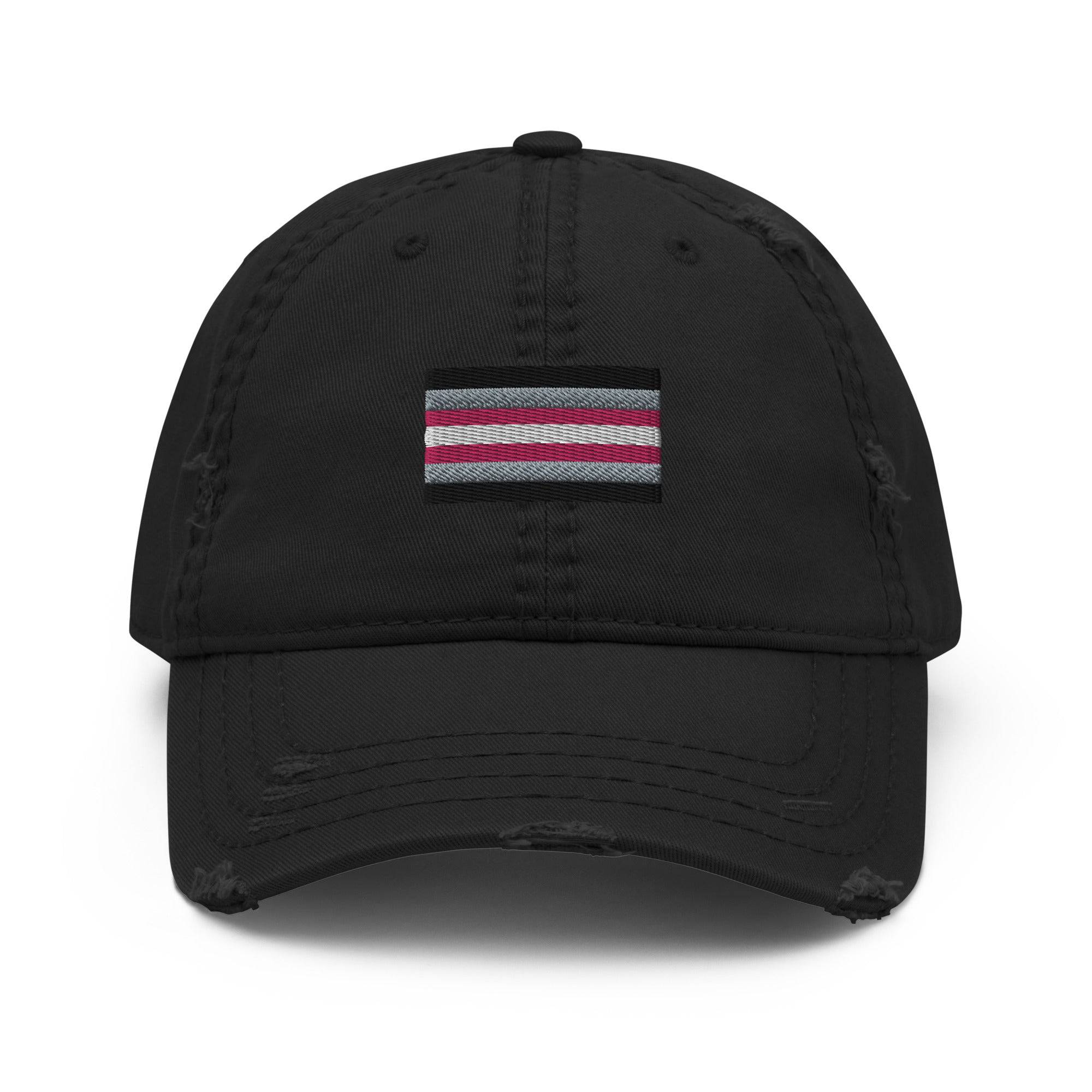 Demigirl pride flag dad hat, view 2 — Rose Gold Co