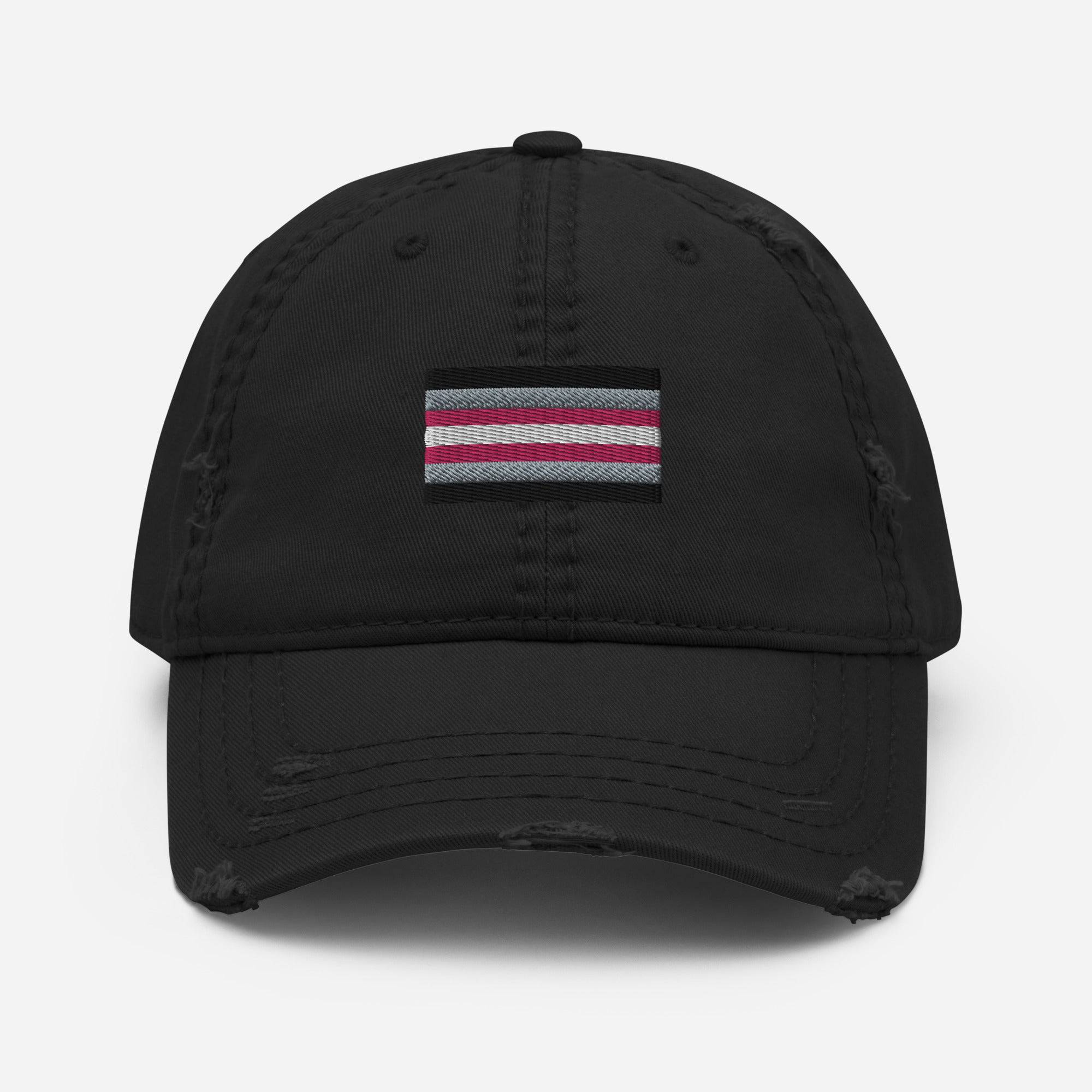 Demigirl pride flag dad hat, view 3 — Rose Gold Co