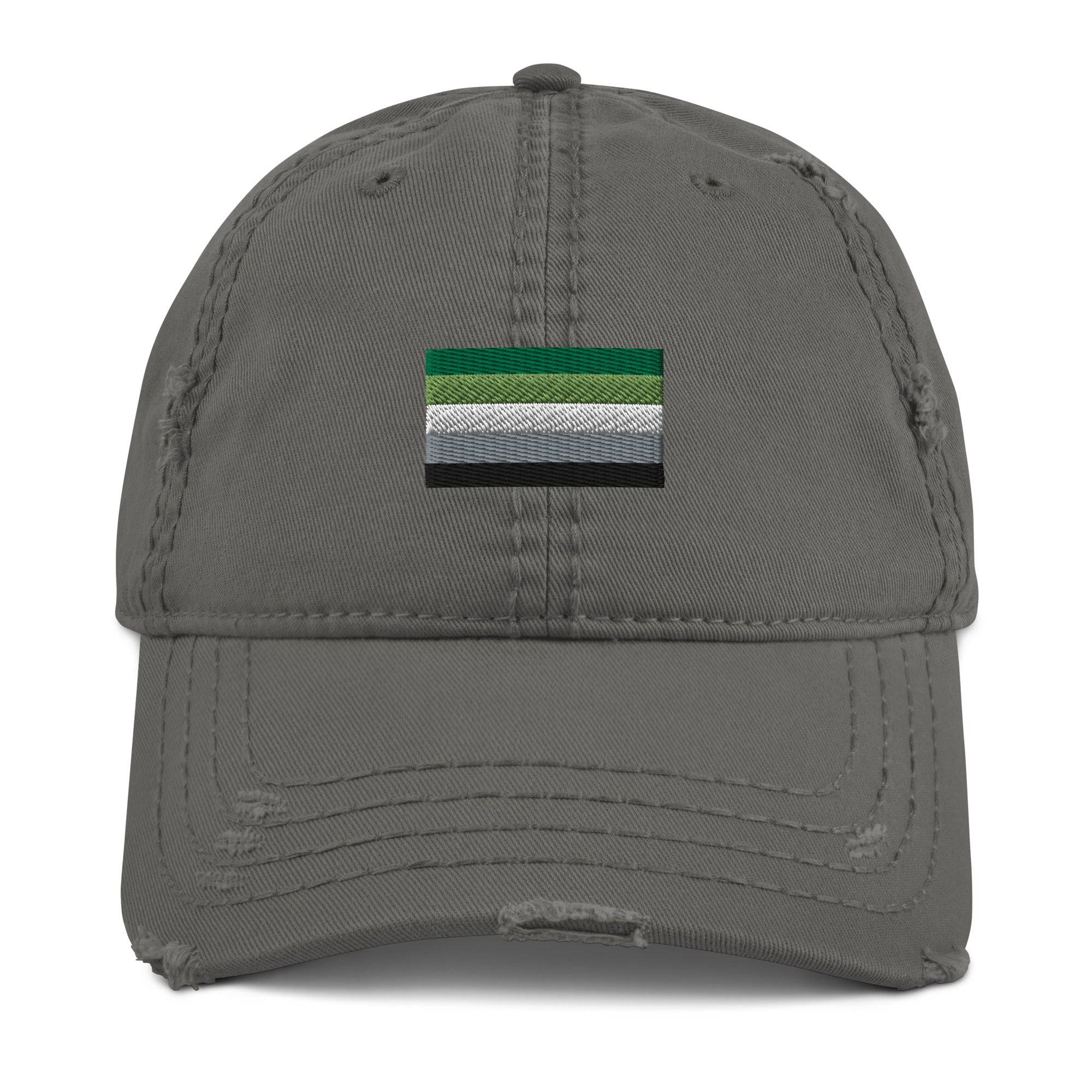 Aromantic flag dad hat, view 3 — Rose Gold Co