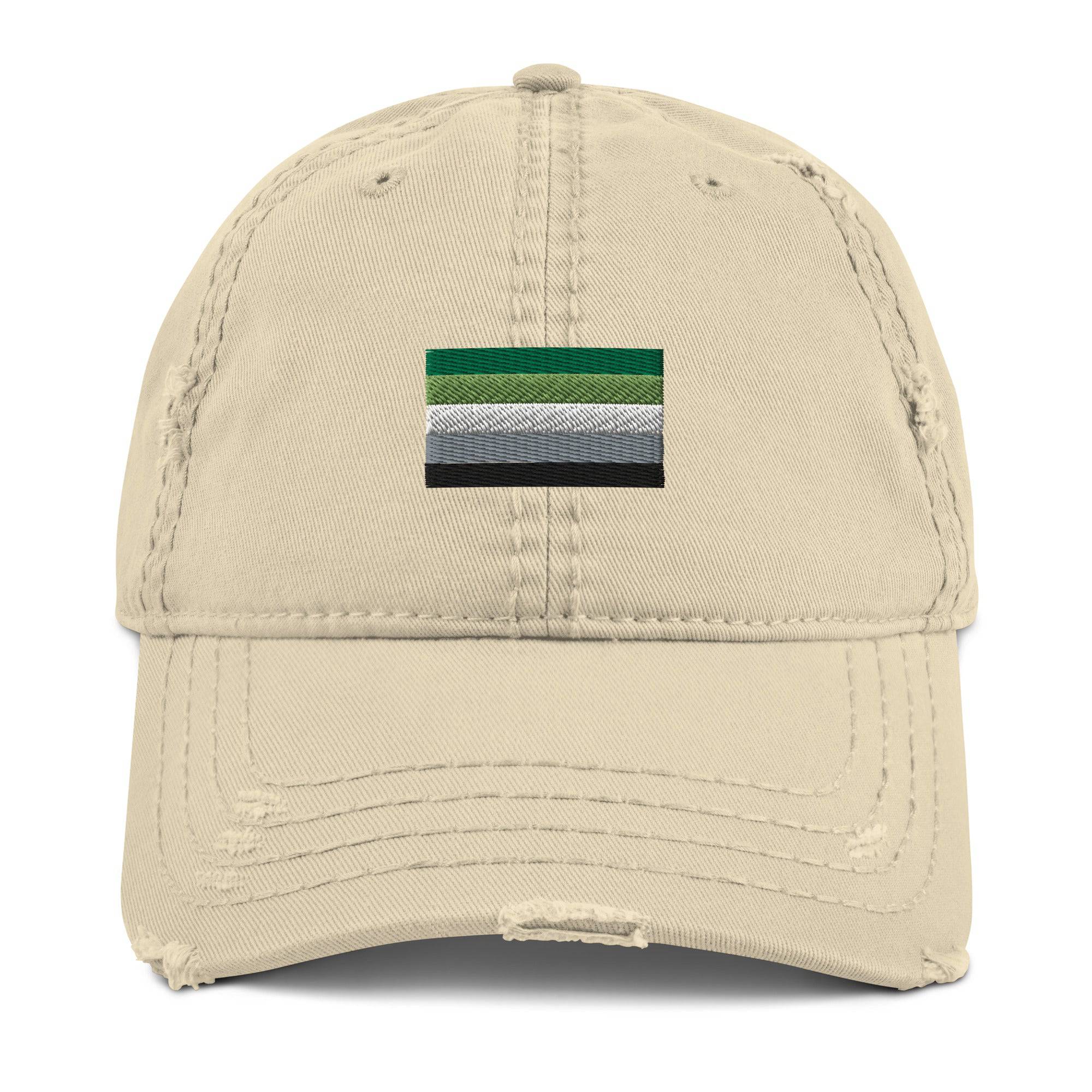Aromantic flag dad hat, view 4 — Rose Gold Co