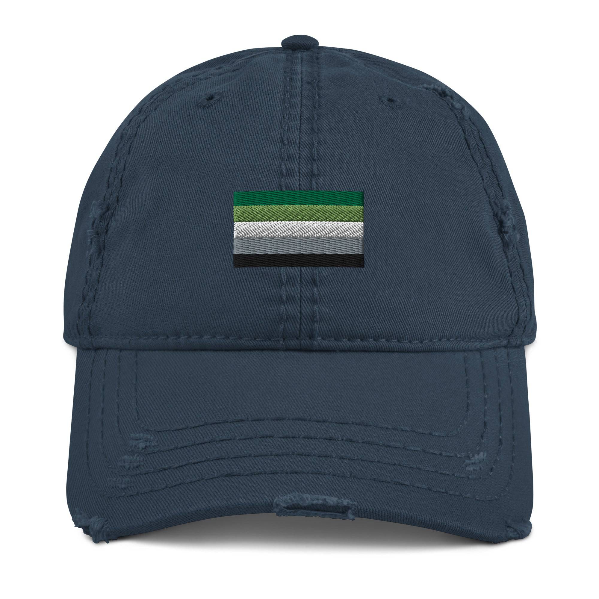 Aromantic flag dad hat, view 2 — Rose Gold Co