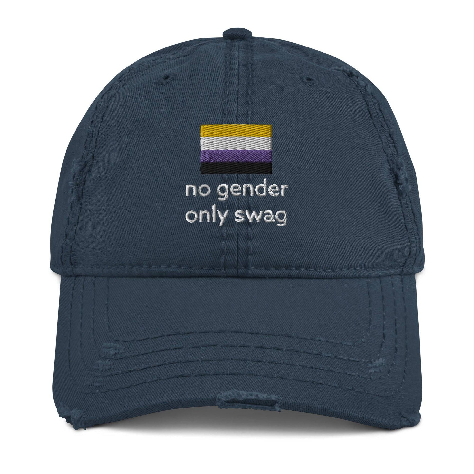 Non-Binary Flag No Gender Only Swag Hat - Rose Gold Co. Shop