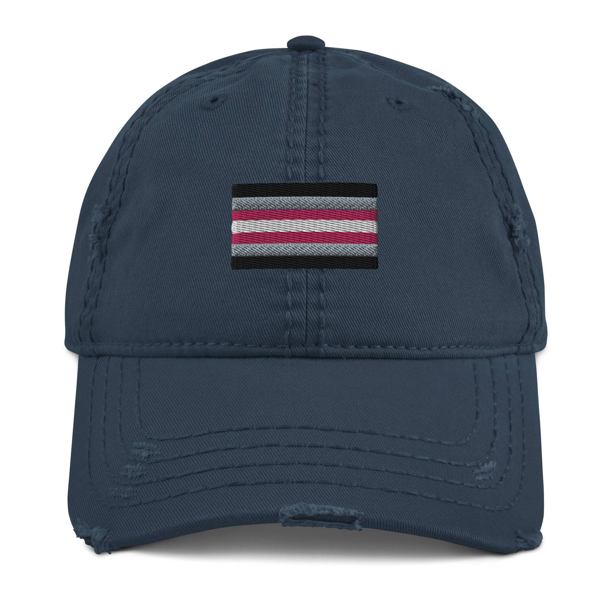 Demigirl pride flag dad hat, view 4 — Rose Gold Co