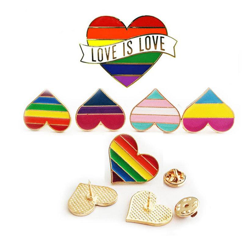 LGBT Awareness Heart Pins