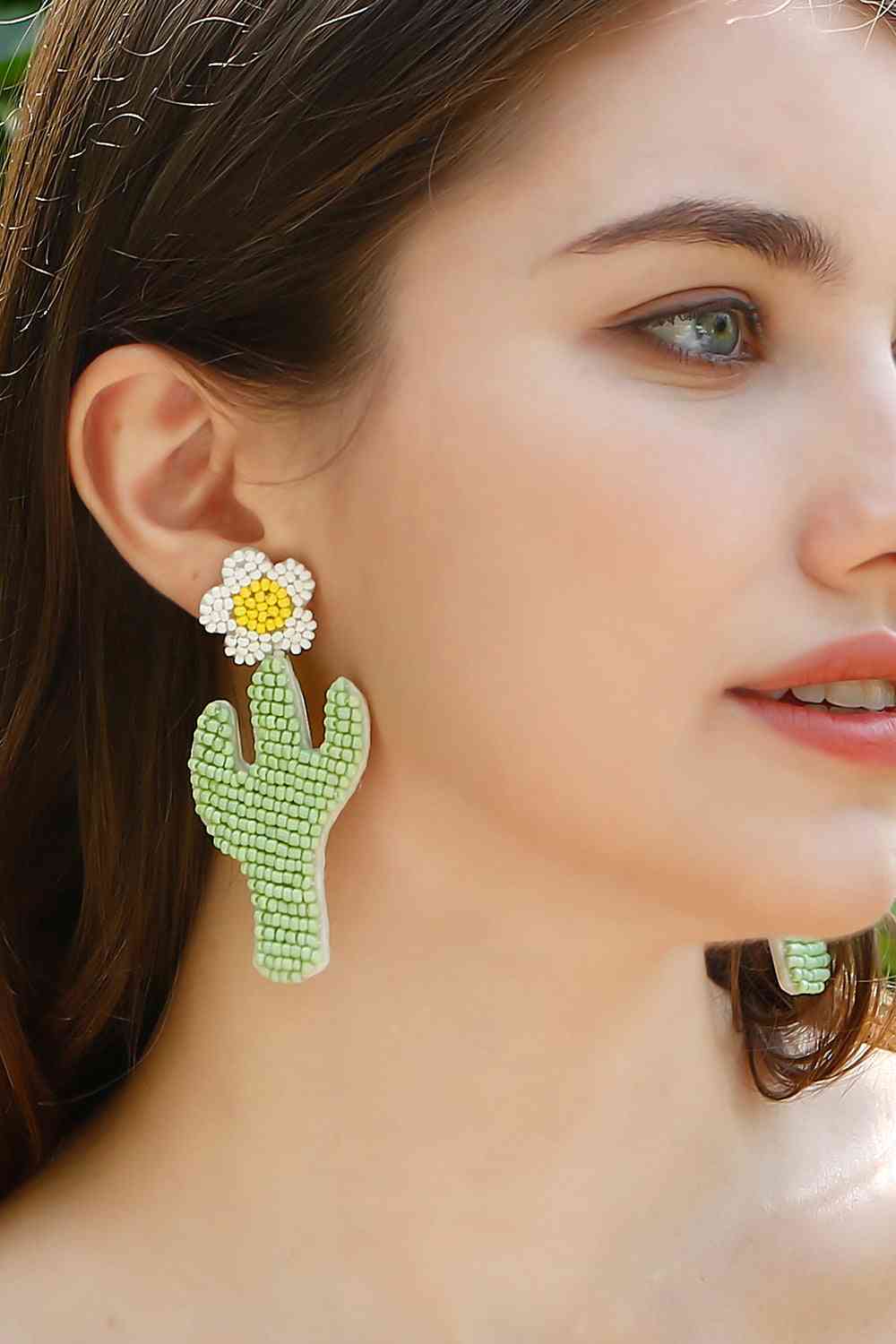 Floral Bead Dangle Earrings - Rose Gold Co. Shop