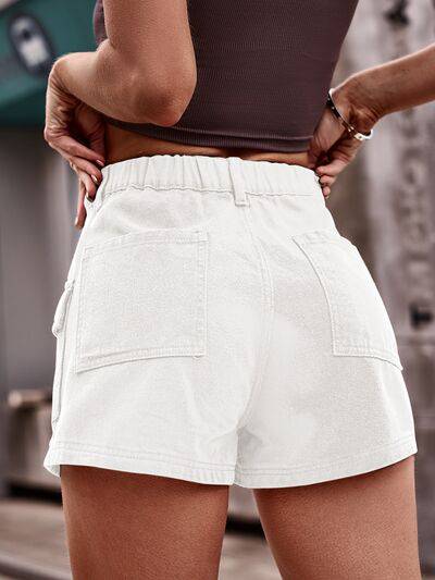 High Waist Denim Shorts with Pockets - Rose Gold Co. Shop