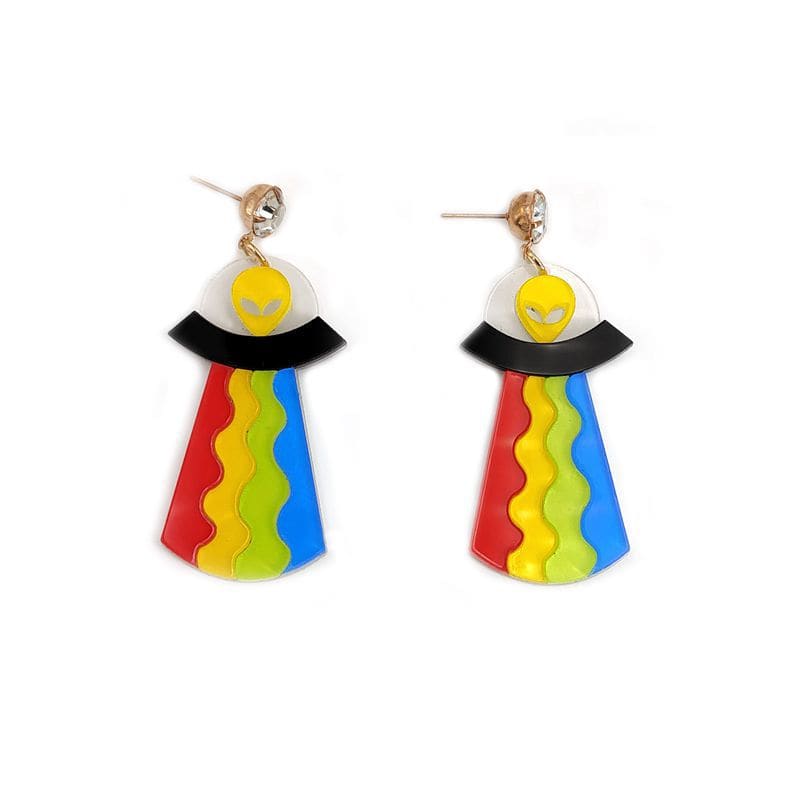 Rainbow Alien Dangle Earrings - Rose Gold Co. Shop