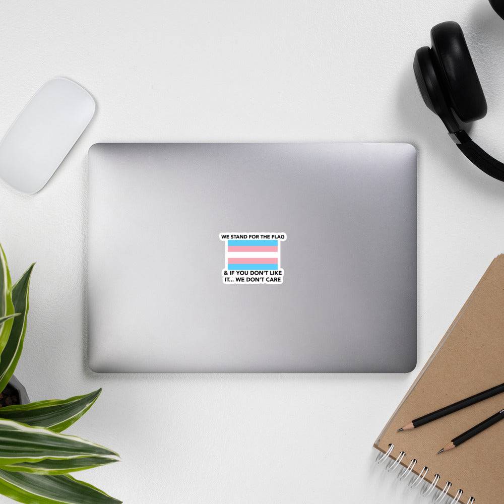 Trans We Stand For The Flag Stickers - Rose Gold Co. Shop
