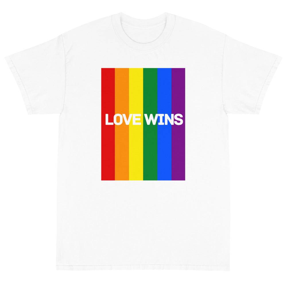 Love Wins rainbow tee, view 7 — Rose Gold Co