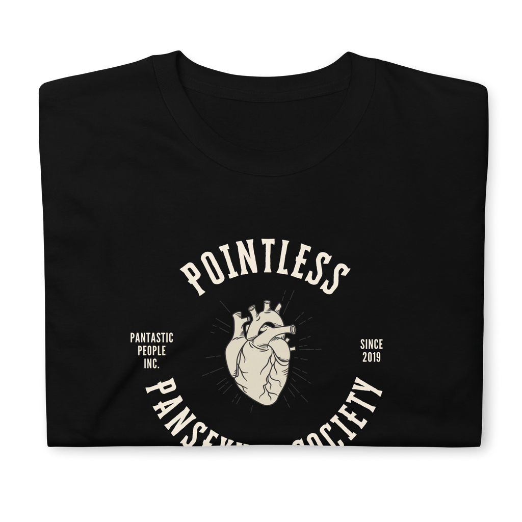 Pointless Pansexual Society Club tee, view 4 — Rose Gold Co