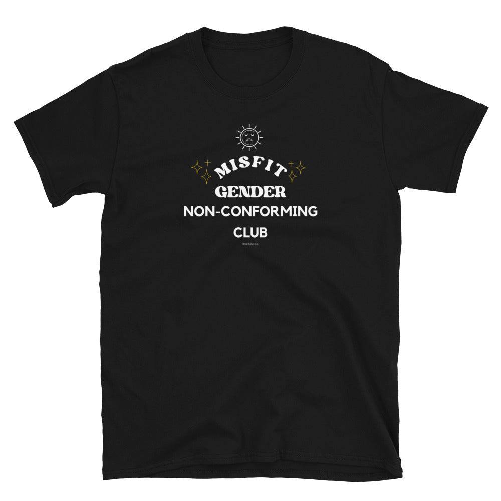 Misfit Gender Non-Conforming Club tee, view 2 — Rose Gold Co