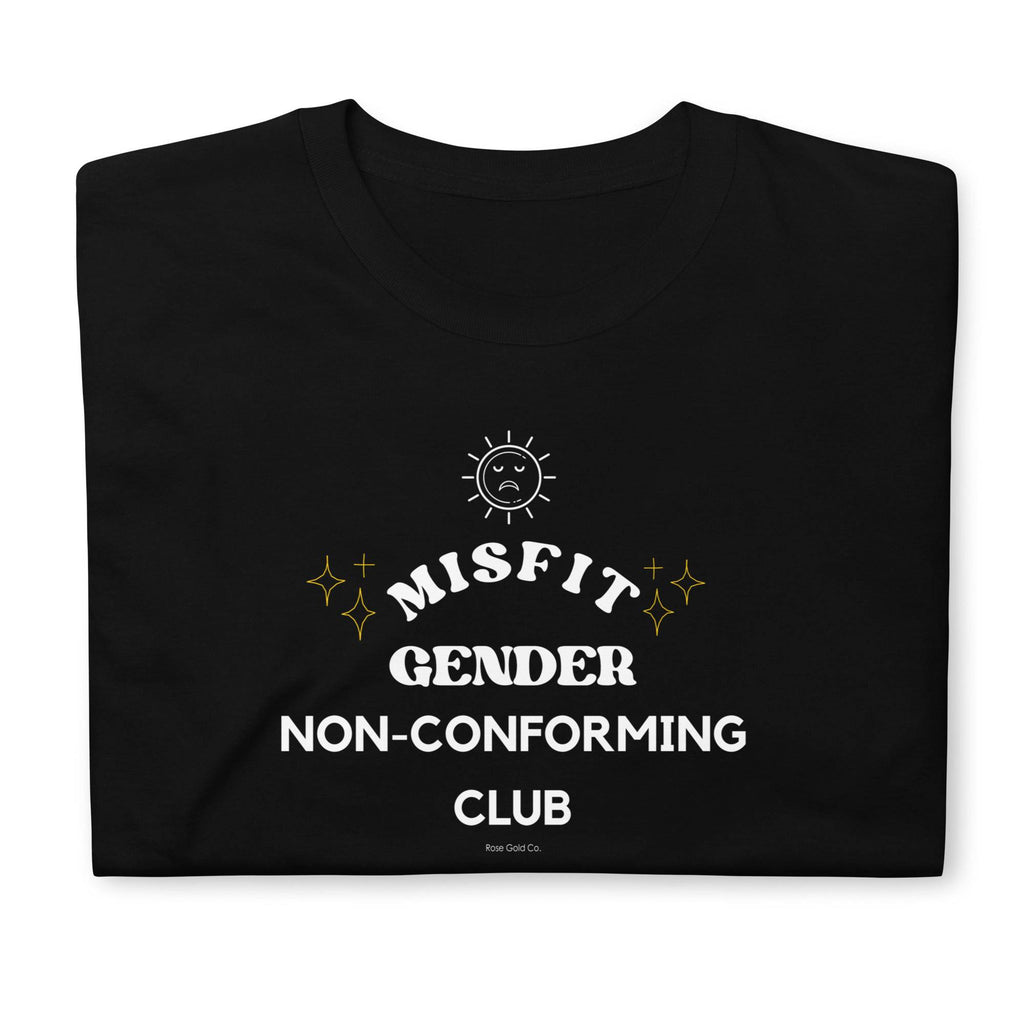 Misfit Gender Non-Conforming Club tee, view 4 — Rose Gold Co
