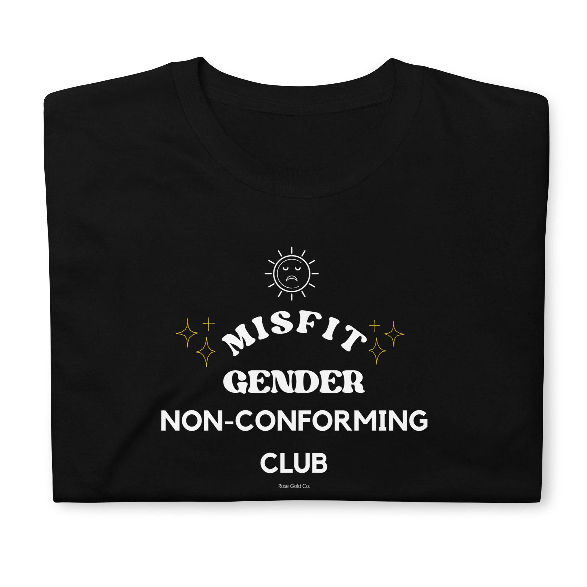 Misfit Gender Non-Conforming Club tee, view 4 — Rose Gold Co