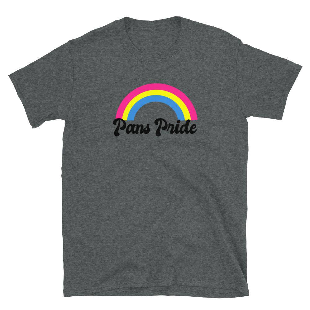 Pansexual pride classic rainbow tee, view 4 — Rose Gold Co