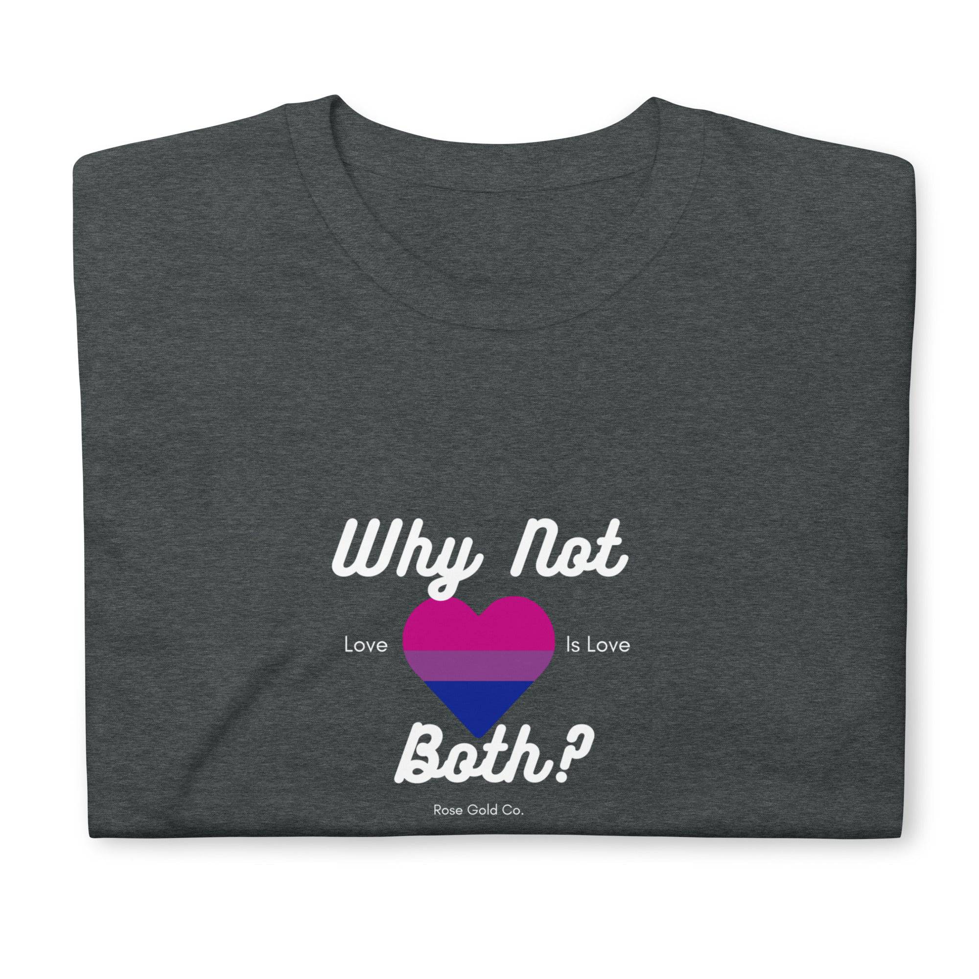 Why Not Both? bisexual pride tee, view 7 — Rose Gold Co