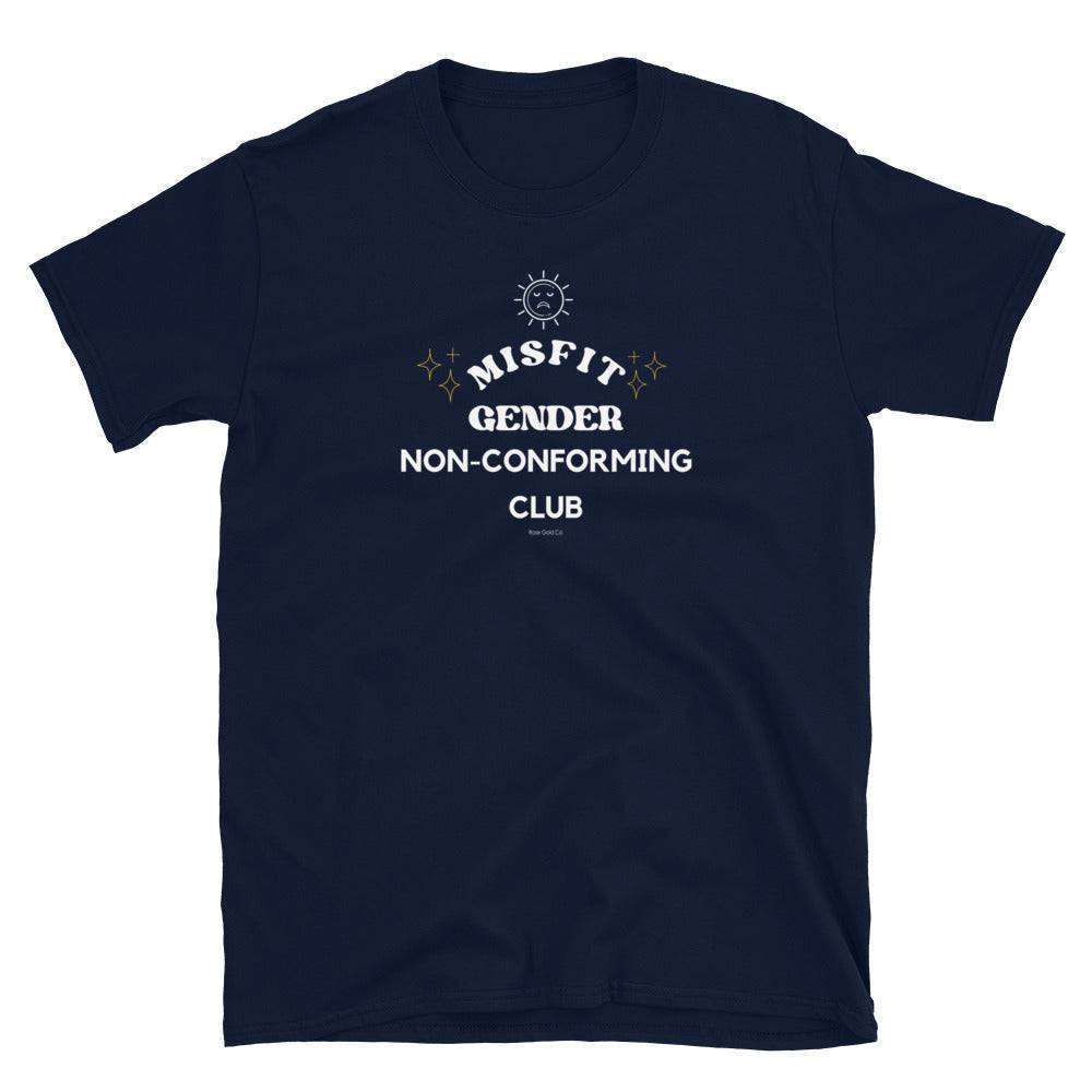Misfit Gender Non-Conforming Club tee, view 6 — Rose Gold Co