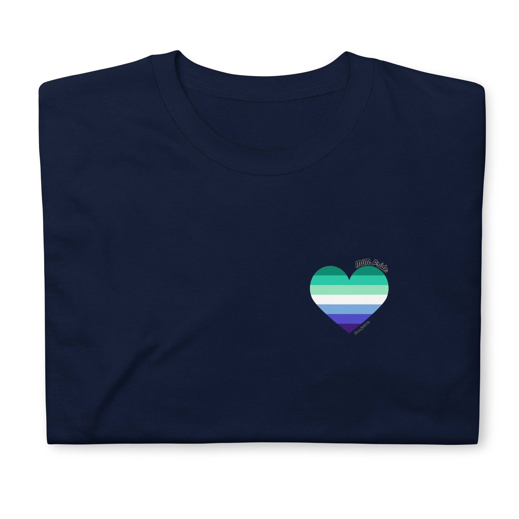 MLM pride flag heart tee, view 5 — Rose Gold Co