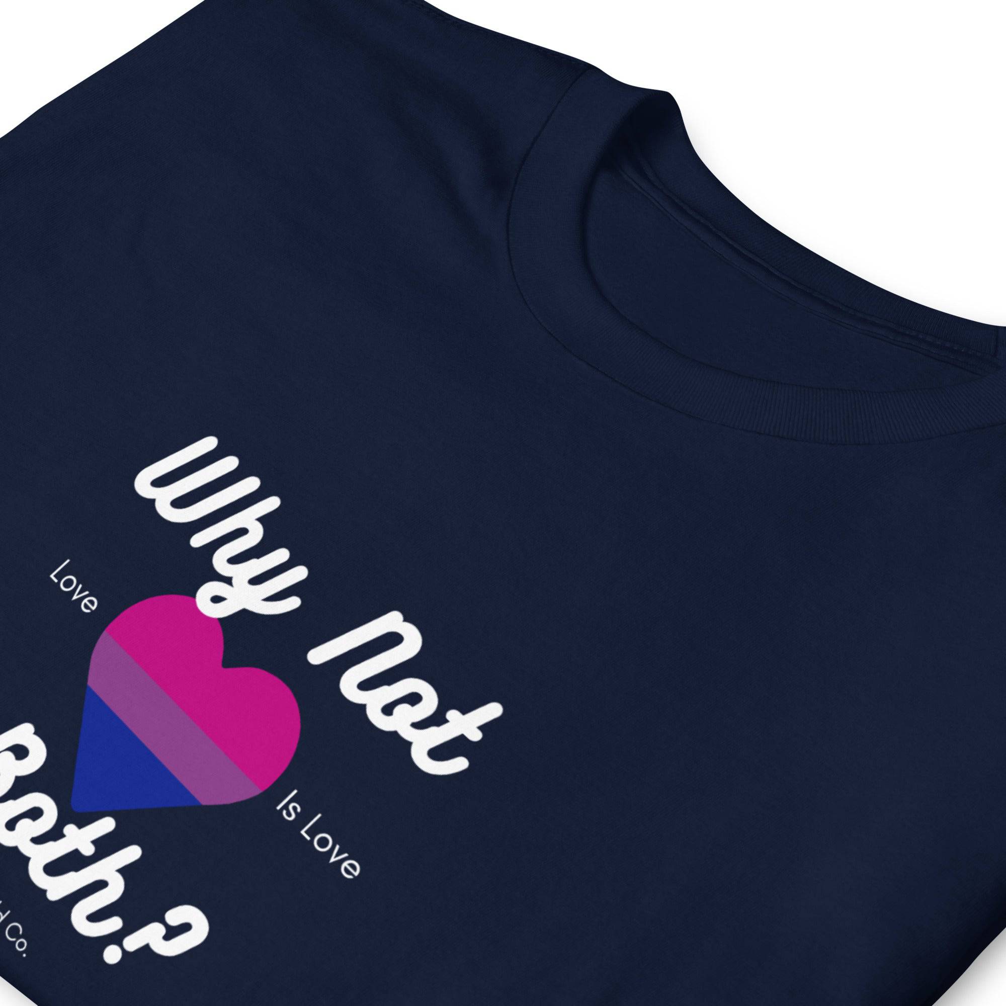 Why Not Both? bisexual pride tee, view 6 — Rose Gold Co