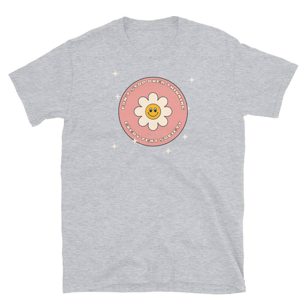 I Can't Stop Overthinking Every Text Club tee, view 5 — Rose Gold Co