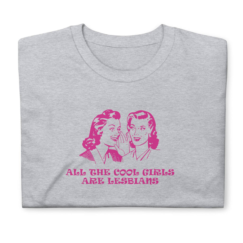 All Cool Girls Are Lesbians white graphic tee, view 5 — Rose Gold Co