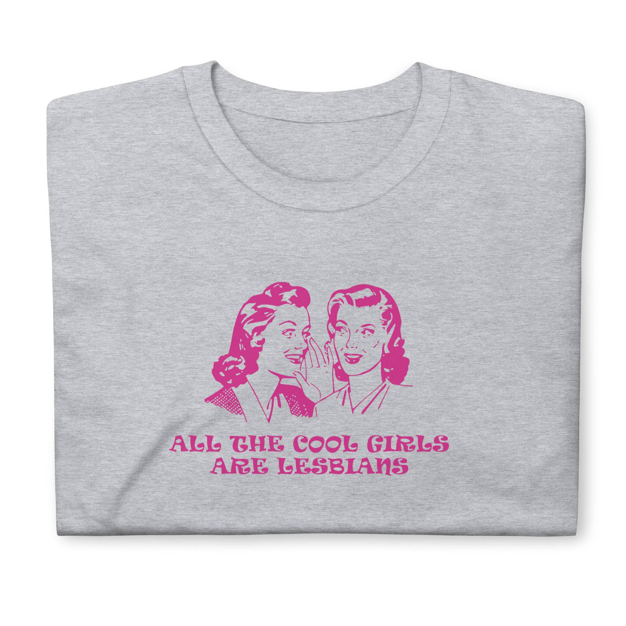 All Cool Girls Are Lesbians white graphic tee, view 5 — Rose Gold Co