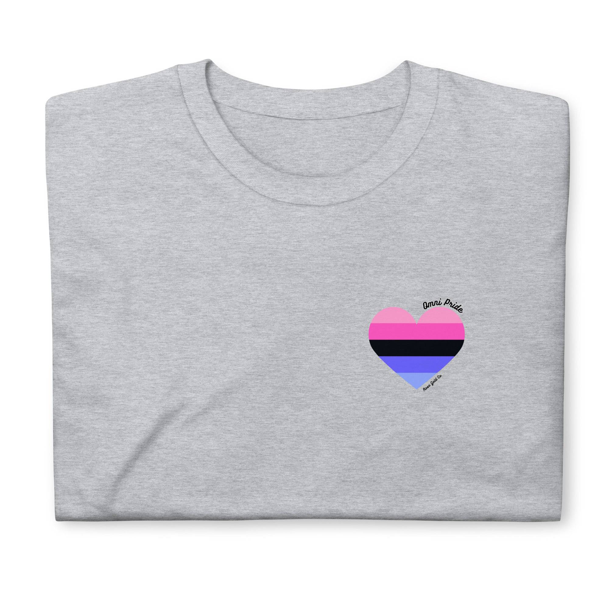 Omni pride heart tee, view 7 — Rose Gold Co