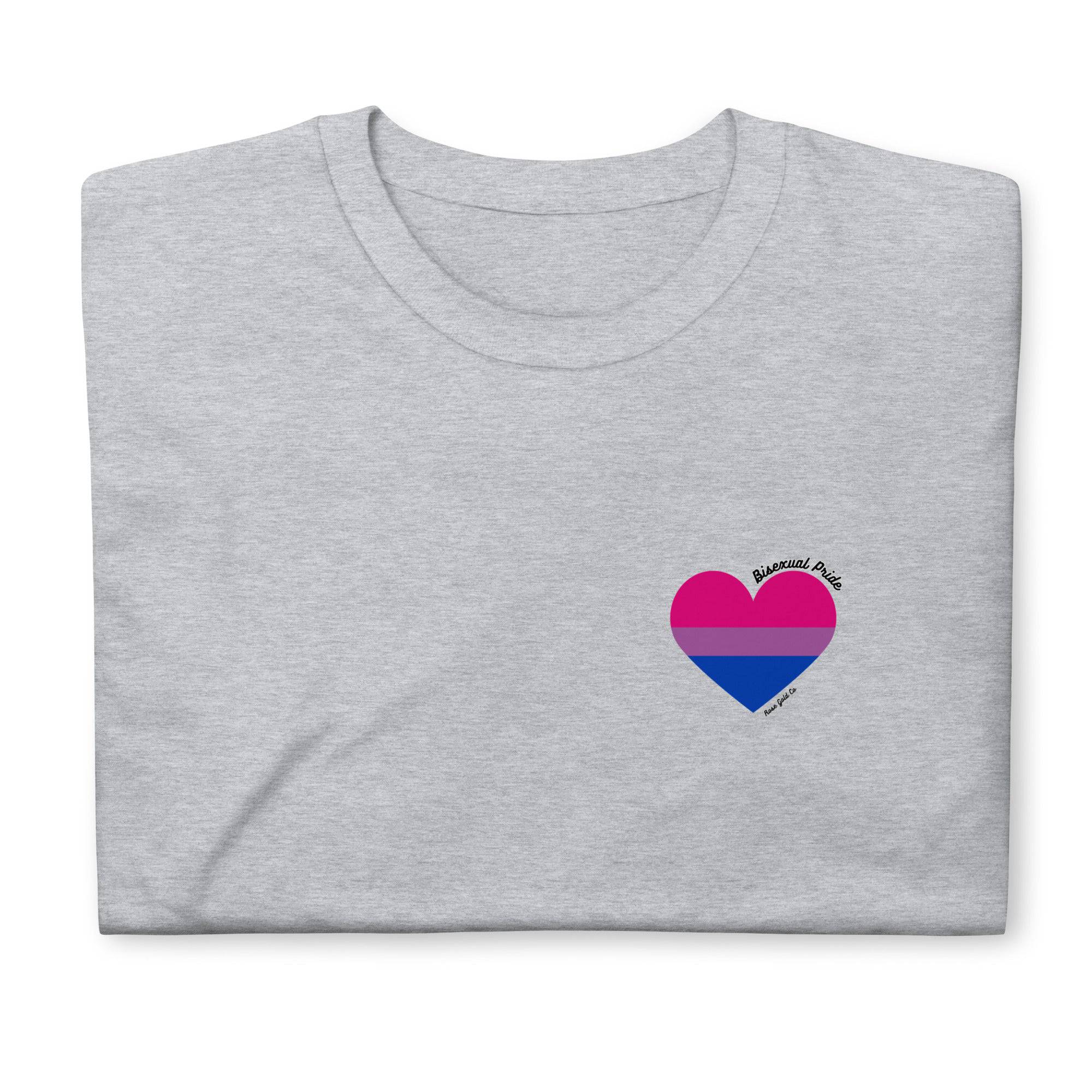 Bisexual pride flag tee, view 6 — Rose Gold Co