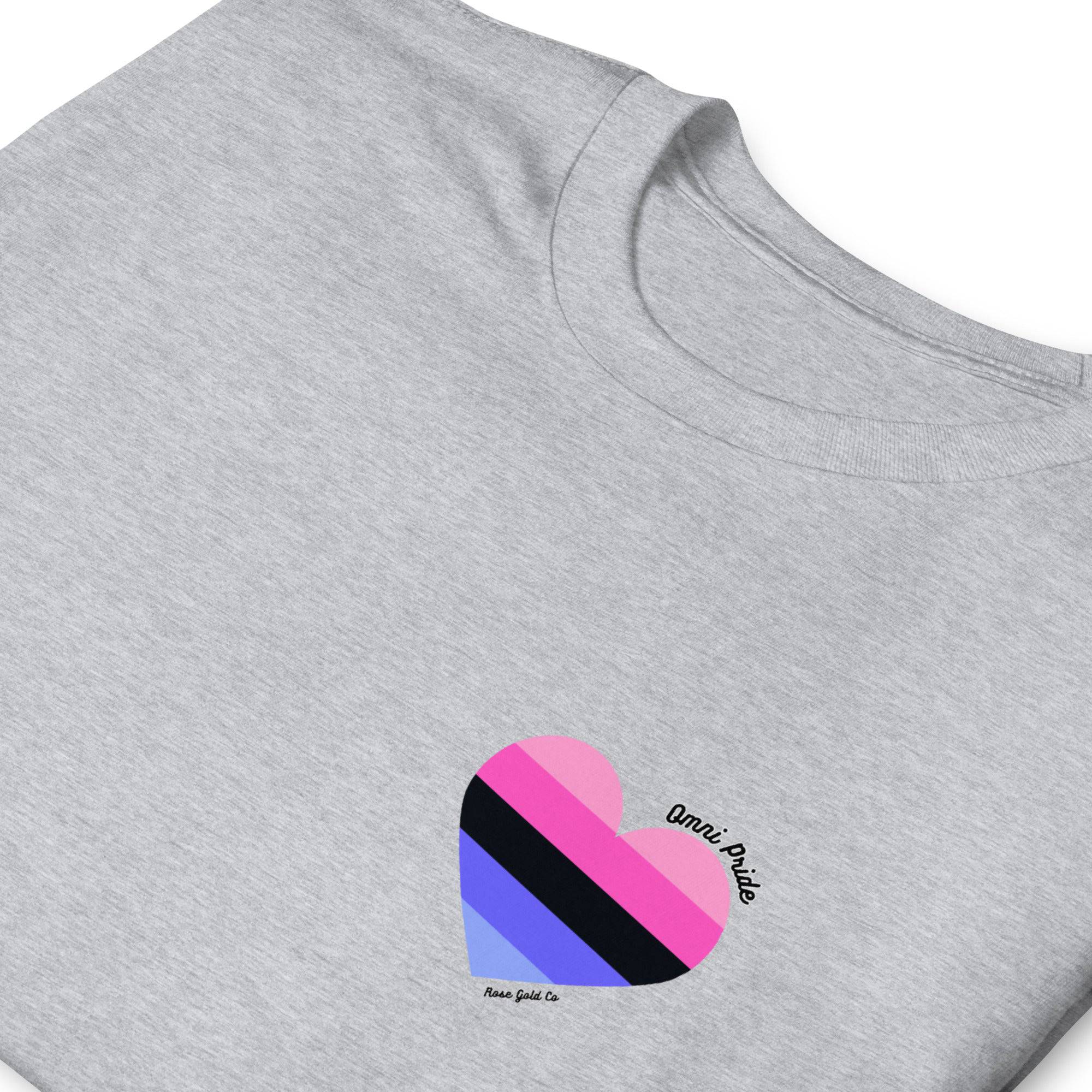 Omni pride heart tee, view 8 — Rose Gold Co