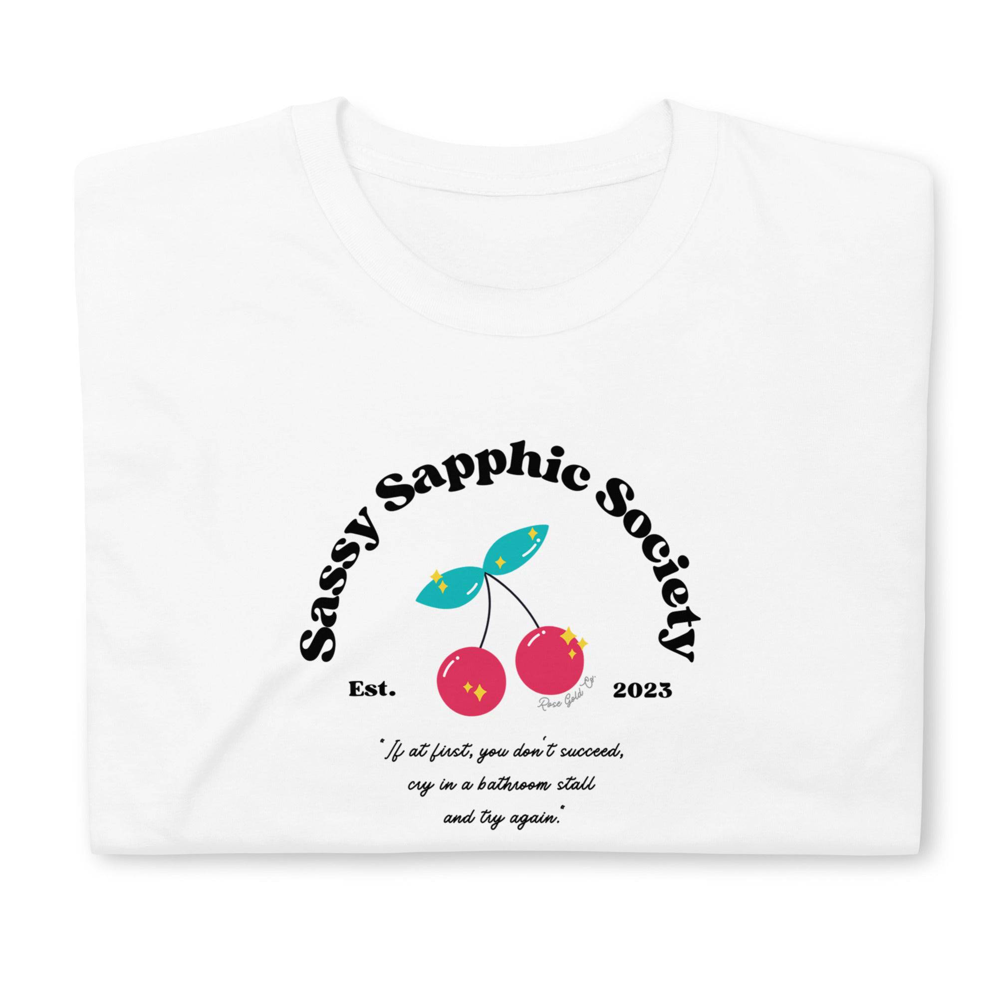 Sassy Sapphic Society Club tee, view 2 — Rose Gold Co