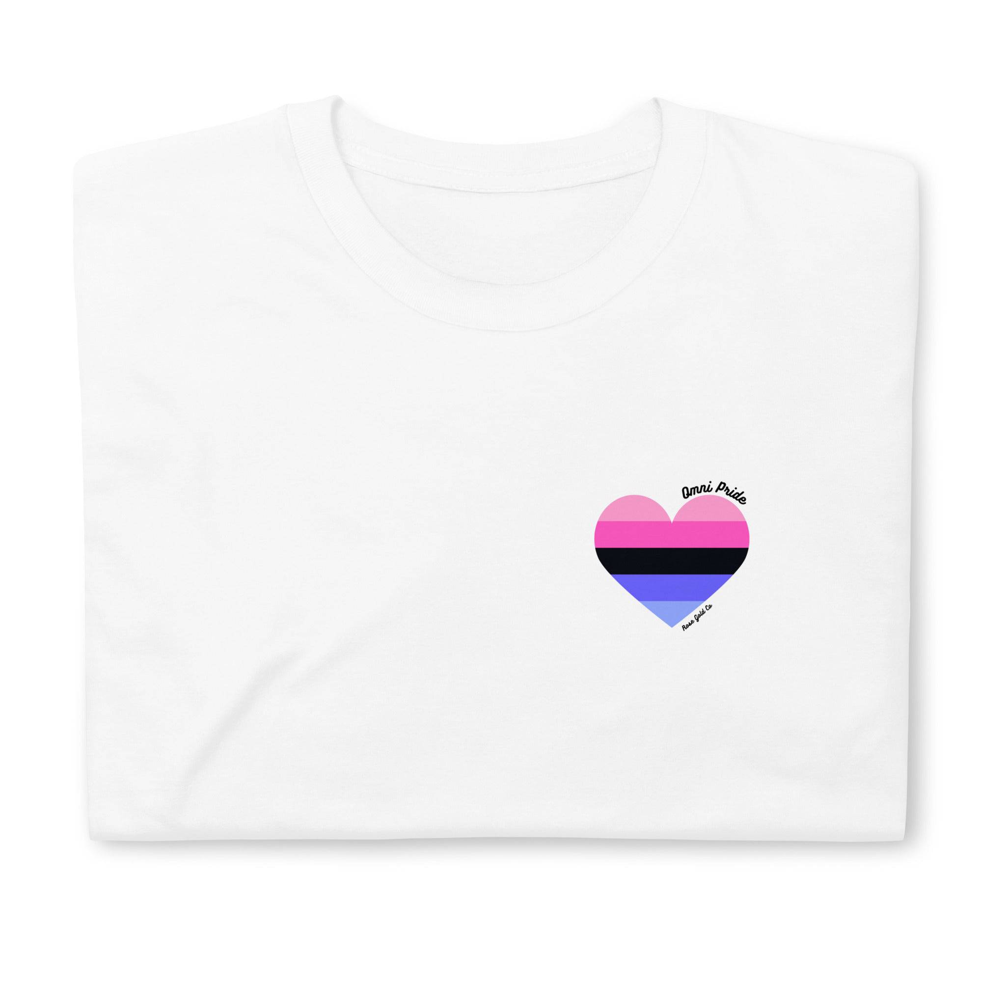 Omni pride heart tee, view 9 — Rose Gold Co