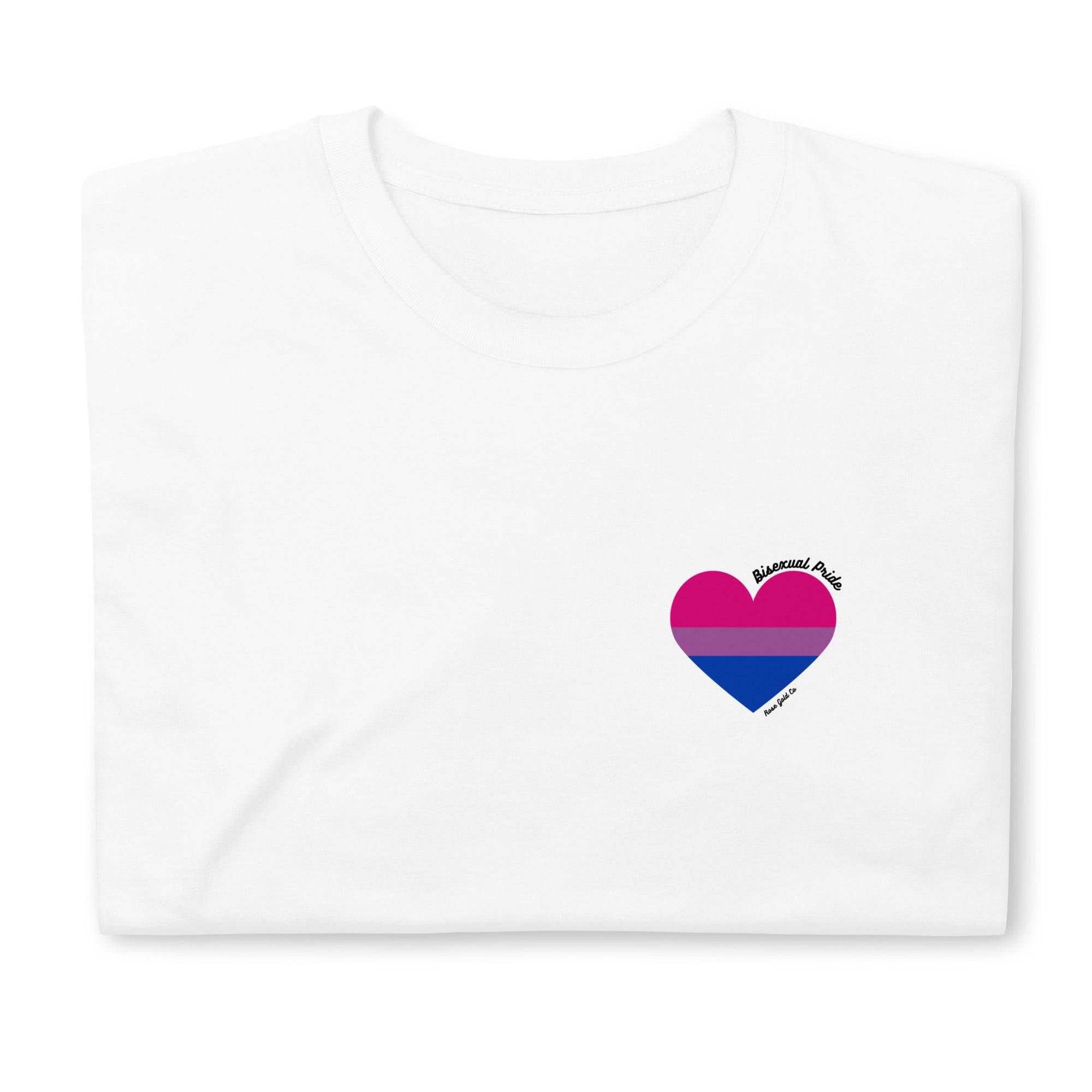 Bisexual pride flag tee, view 7 — Rose Gold Co