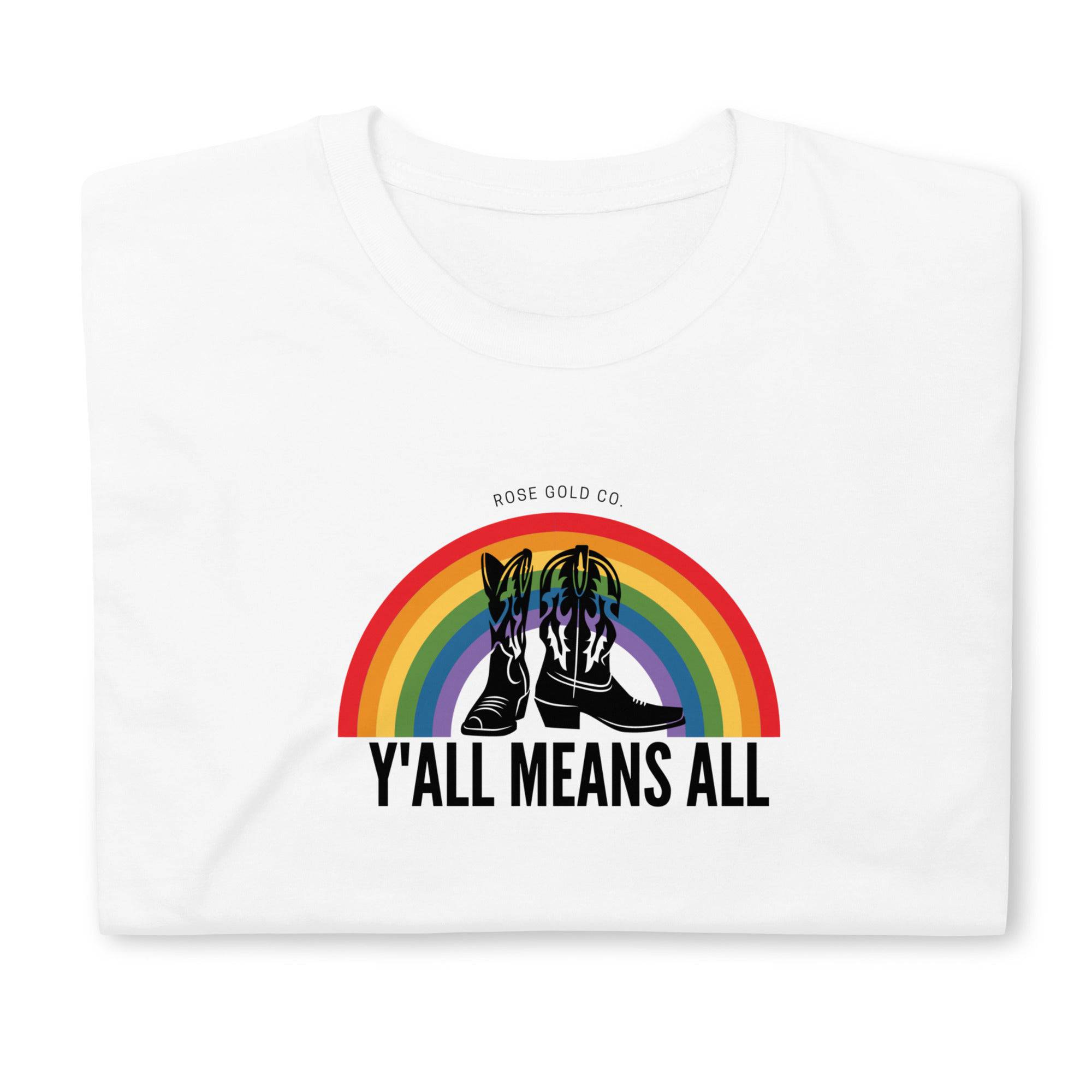 Y'all Means All ally tee, view 4 — Rose Gold Co