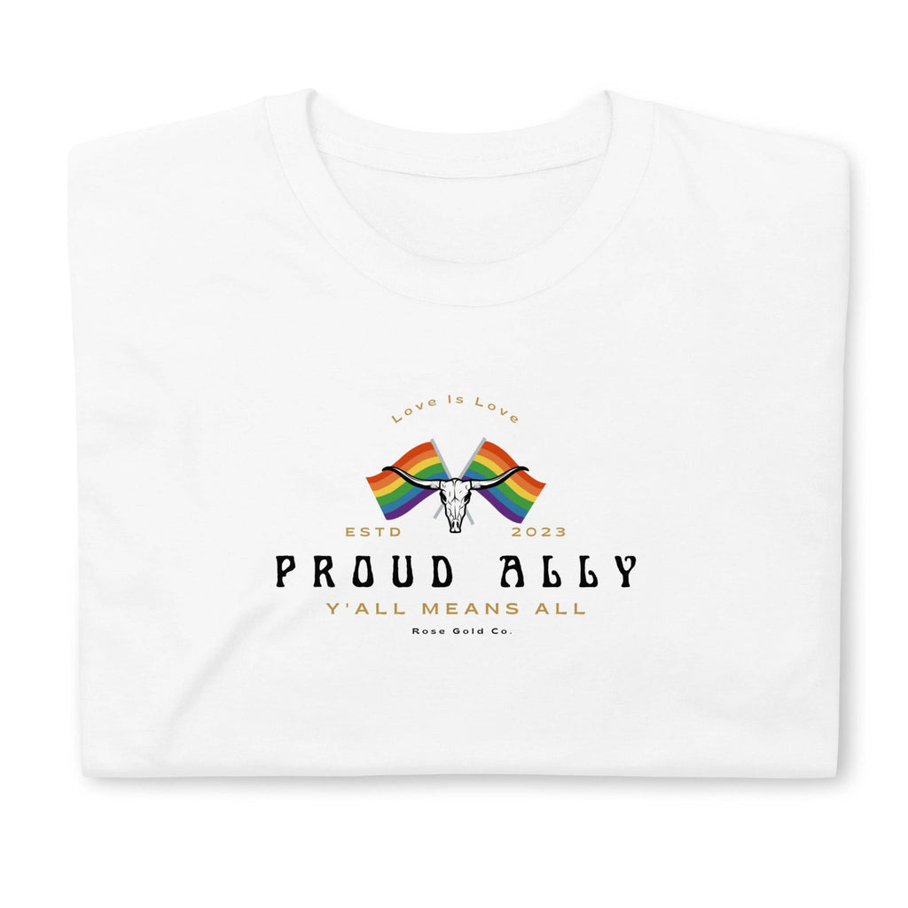Proud Ally Longhorn tee, view 3 — Rose Gold Co