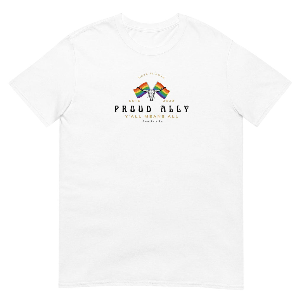 Proud Ally Longhorn tee, view 4 — Rose Gold Co