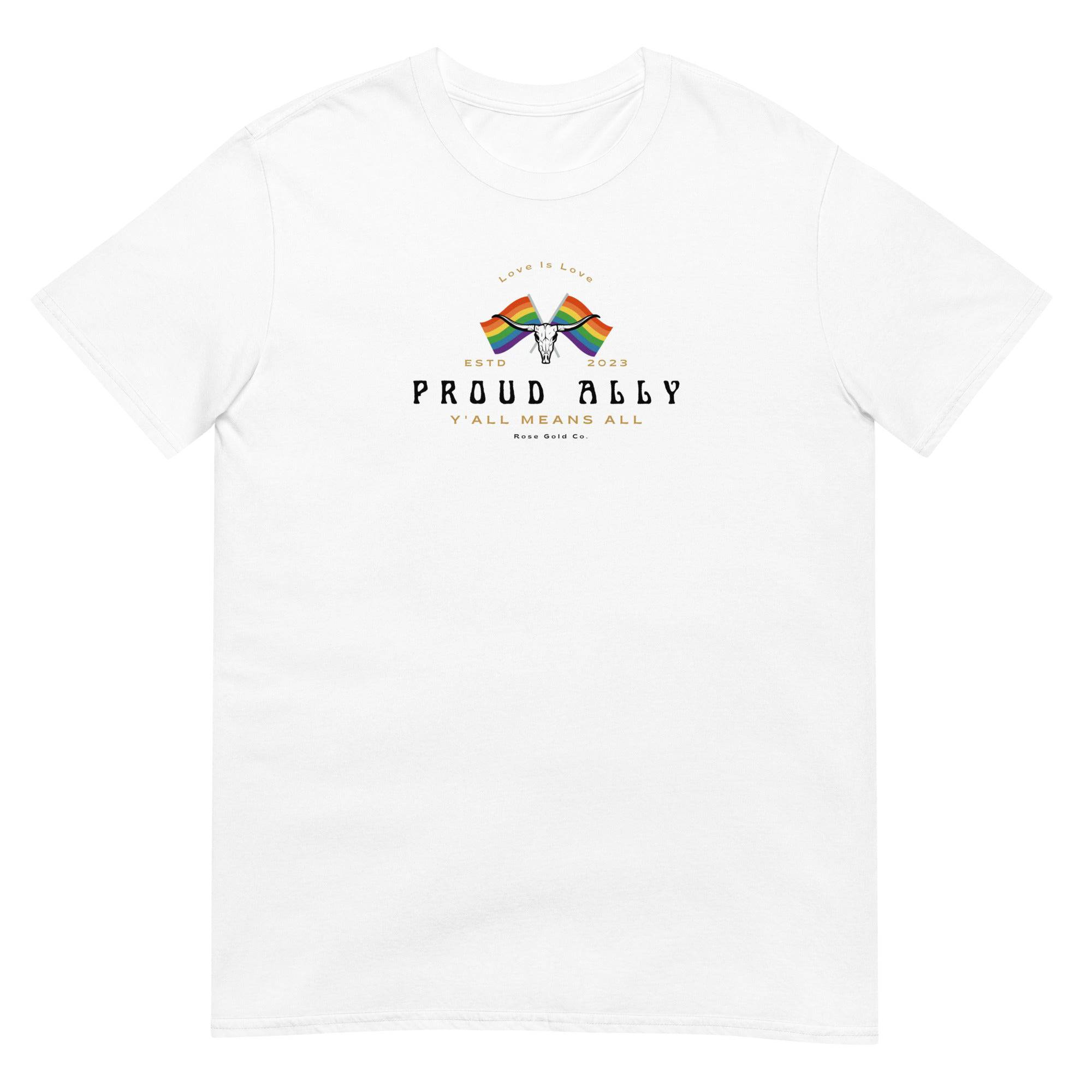 Proud Ally Longhorn tee, view 4 — Rose Gold Co