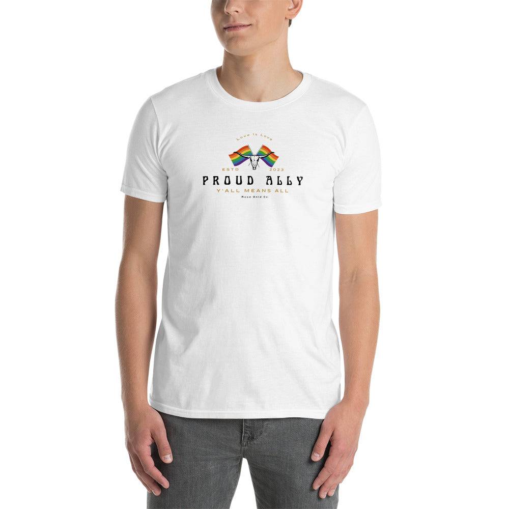 Proud Ally Longhorn tee, view 5 — Rose Gold Co