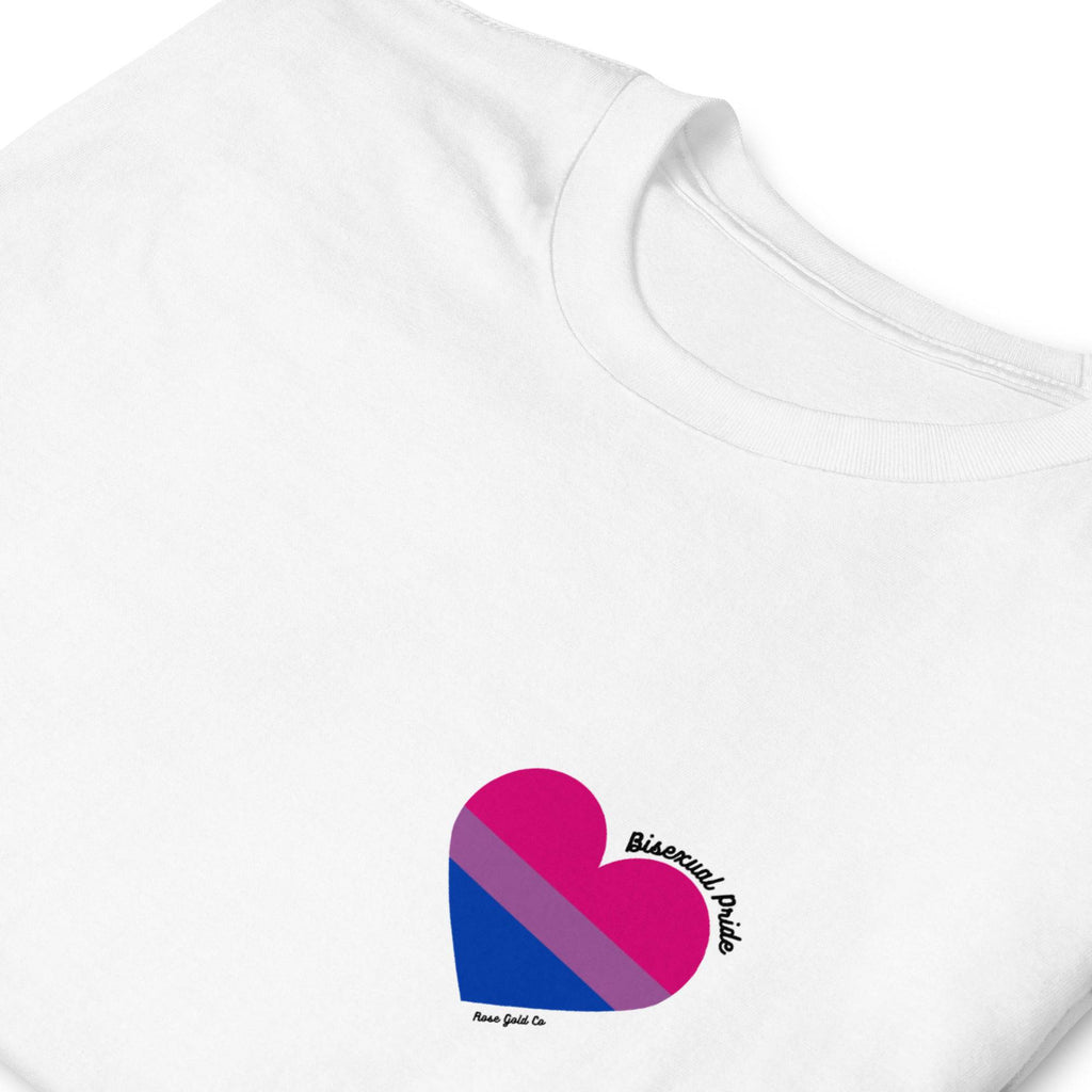 Bisexual pride flag tee, view 8 — Rose Gold Co