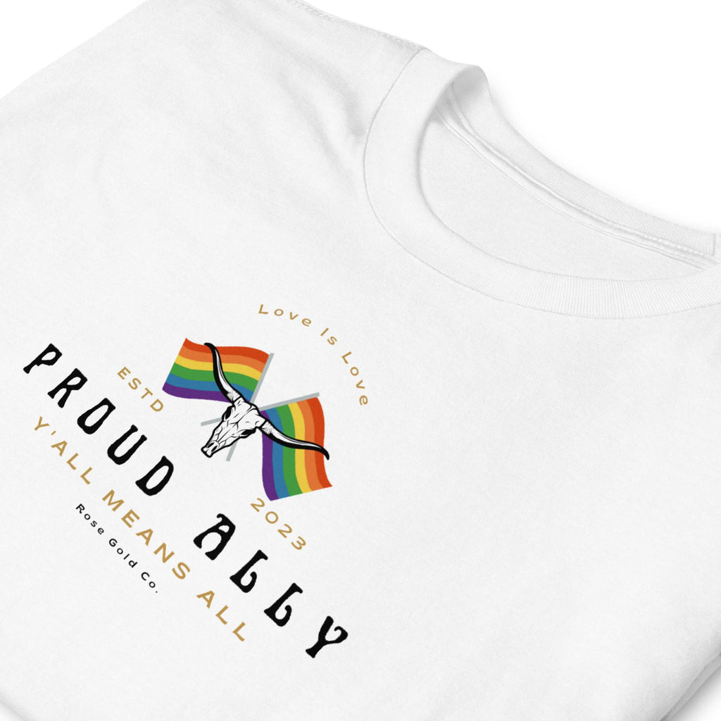 Proud Ally Longhorn tee, view 6 — Rose Gold Co