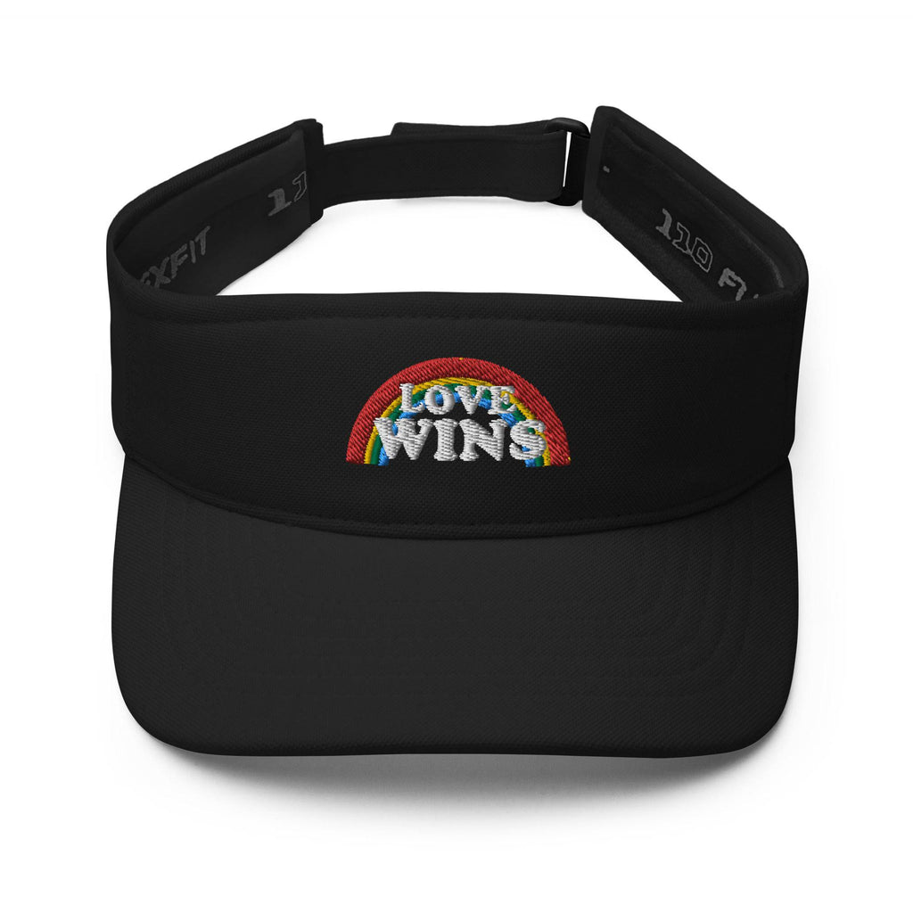 Love Wins embroidered rainbow sports visor, view 2 — Rose Gold Co
