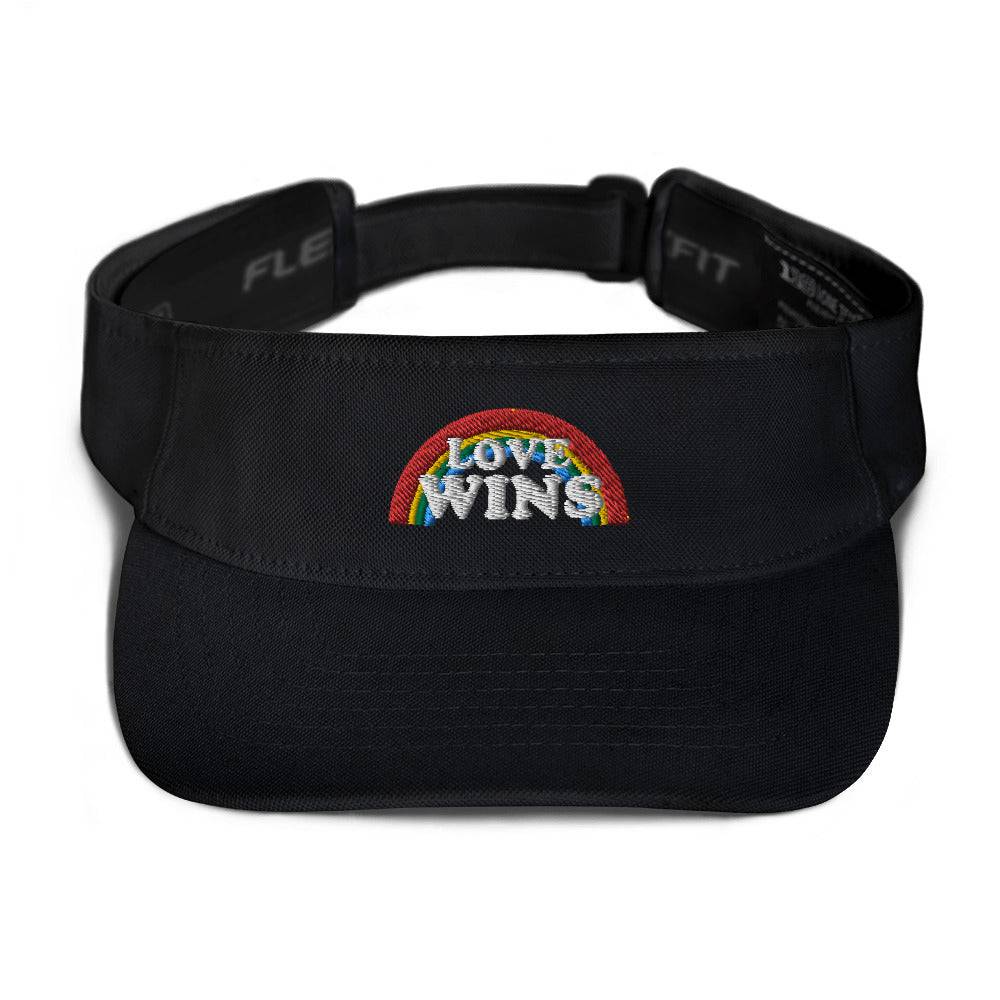 Love Wins embroidered rainbow sports visor, view 7 — Rose Gold Co