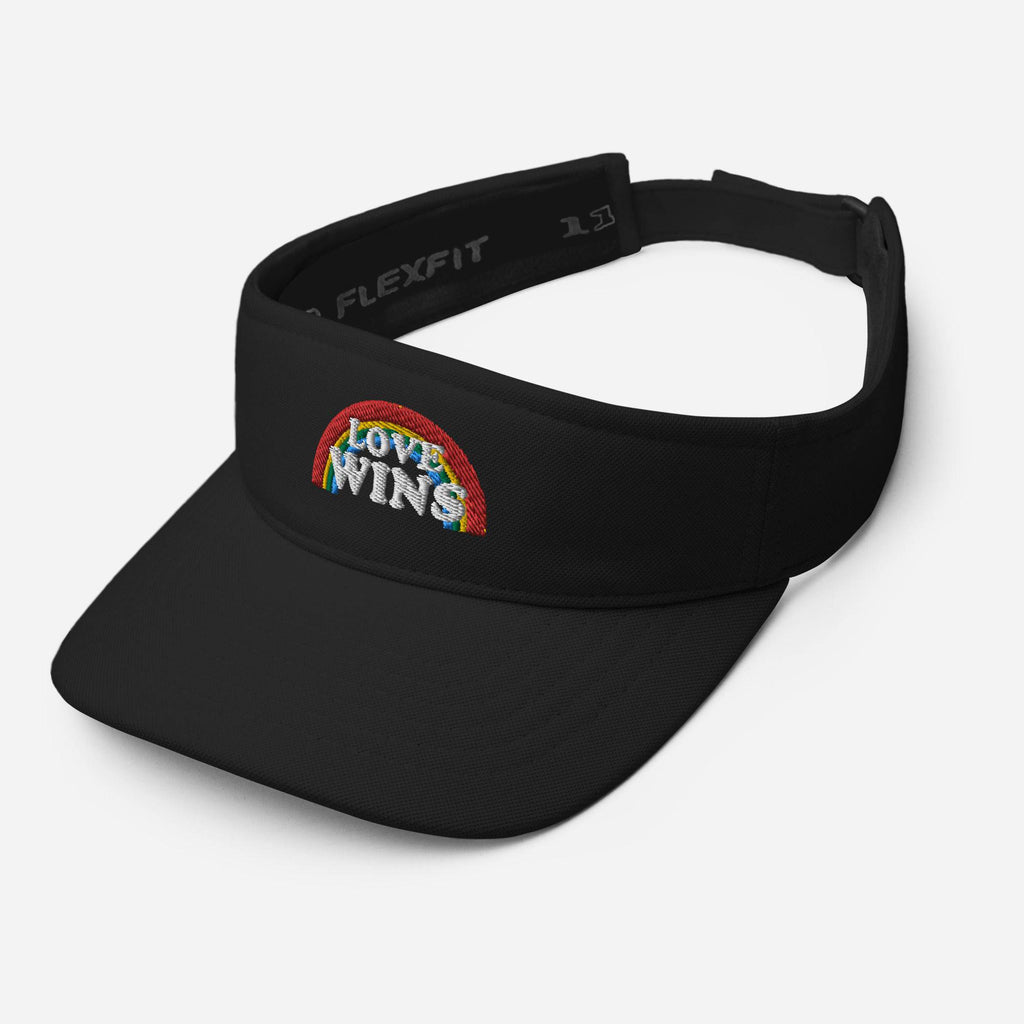 Love Wins embroidered rainbow sports visor, view 9 — Rose Gold Co